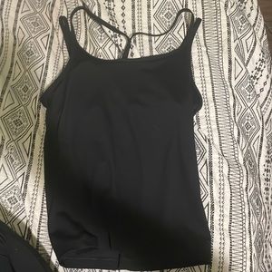 black tank top sports bra support
